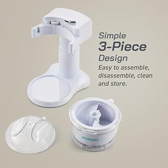 NEW Snow Cone & Shaved Ice Maker, ESI1021, Refreshing Slushies, Margaritas, Drinks with Boba, Clear Lid And Shaved Ice Serving Bowl, Use Cubed or Bagged Ice, Stainless Steel Shaving Blade, White