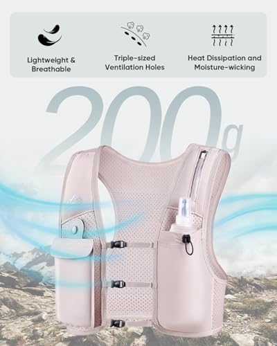 Image of Zelvot Running Vest for Women Men, Adjustable Running Phone Holder Vest, US Patent, Running Hydration Vest with 500ml Soft Flask, Reflective Running Backpack for Hiking
