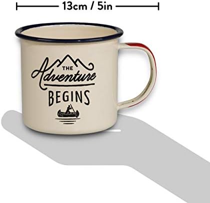 Gentlemen's Hardware Adventure Enamel Camping Coffee Mug, White