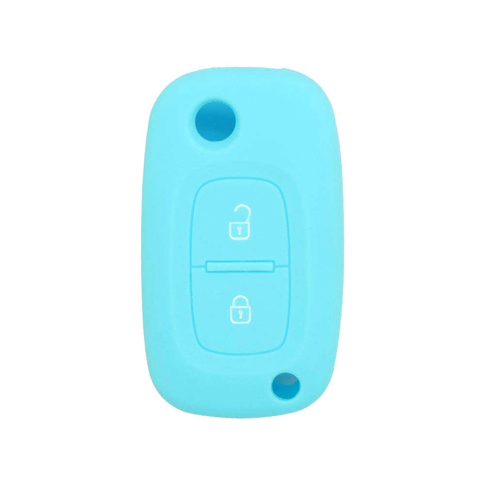BROVACS Silicone Cover Protector Case Holder Skin Jacket Compatible with RENAULT 2 Button Flip Remote Key Fob CV9352 Light Blue - Image 2