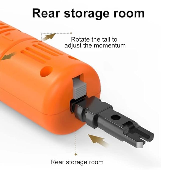 Image of Punch Down Tool RJ45 | Impact Tool | Multifunctional Wire stripper Cutter Tool Ethernet Punching Tool For All Types Of 110 Mdules For CAT5 /6, CAT5E /6E Network Cables (Pack Of 1)