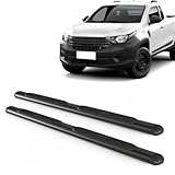 Par Estribo Lateral Oval Preto Strada Cabine Dupla E Simples 2021 A 2025 Kit Fixação Incluso