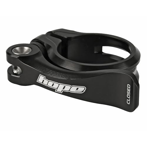 Hope Seatpost Clamp 36.4mm, CNC Machined Aluminum, Quick Release & Bolted Compatibility, Spherical Seat Bolt, IGUS Bushings, Black for Dropper Post Optimization, Durable CNC Engineering, Lightweight B