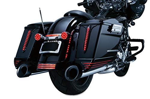 Kuryakyn 7744 Motorcycle Lighting Accessory: Rear Fender Strip Led Running/Brake Lights For 1996-2013 Harley-Davidson Motorcycles, Gloss Black, 1 Pair #TOP7