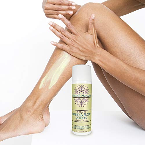 Awake Human Organic Hand Lotion, Intensive Hand Cream And Body Lotion, Nourishes Dry Skin With Organic Oils, Vitamin B5 And Green Tea, Delicious Scent, 5 Ounces #TOP6