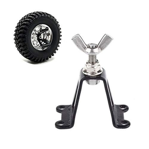 Daxoon 1/10 Soporte de Rueda de Repuesto para llanta, Soporte de Rueda de Repuesto Trasero de Metal con 1 Juego de Destornilladores para 1/10 Axial SCX10 RC4WD D90 Tamiya CC01 RC Crawler Car