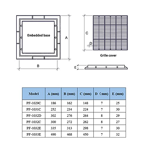 OemClima Square main drain cover for inground pool drain grate cover plate grill for swimming pool, Outer dimension 186x186mm - Image 4