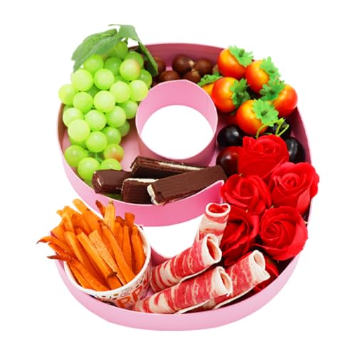 WENPACK 12inch Cardboard Number Fillable Cutouts Paper Mache for Charcuterie Sweet Food Birthday Treat (Pink, 6&9)