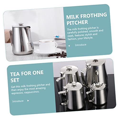 NAMOARLY Jarro Água Fria Jarro Leite Fumegante Latte Jarro Leite Jarro Espuma Copos Aço Inoxidável M