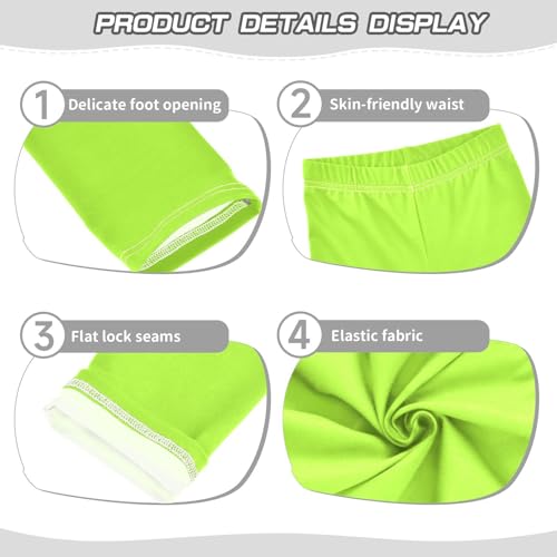 Girls Leggings Neon Green Yellow Solid Color Casual Yoga Pants Dance Pants Tights Trousers Cute Kids Clothes, 4T3