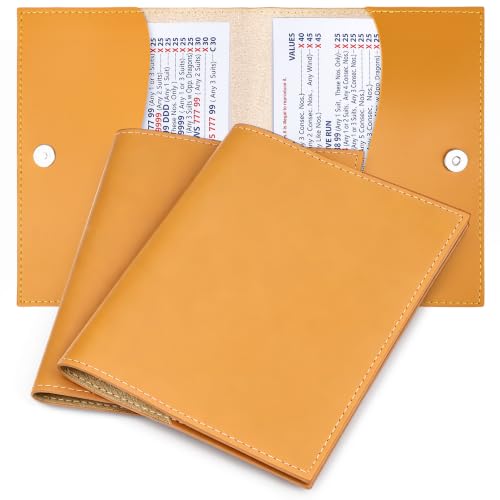 Catcan 2Pcs Leather Mahjong Card Holder Portable Mahjong Card Sleeves