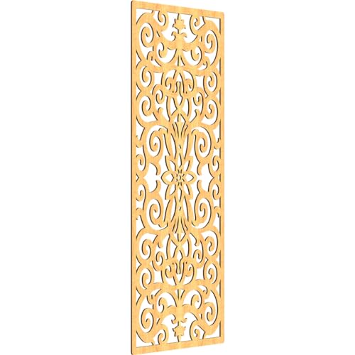 Image of Buel Decorative Pierced Fretwork Wood Wall Panels, 31 3 /8 inchW x 79 3 /8 inchH x 1 /4 inchT, Cherry