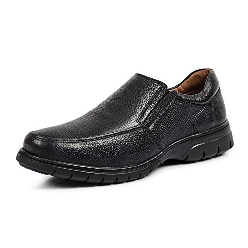 Sapato Linha Extremo Conforto Couro Floater Sem-stress Medical Line - 0501 - Preto Cor:Preto;Tamanho