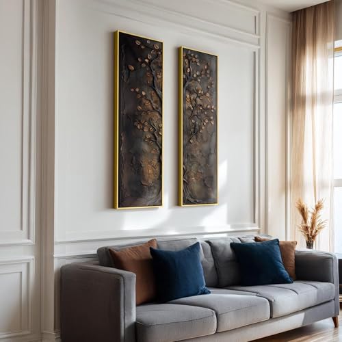 Affiches decoration verticale pour couloir ensemble de toiles 20x60cm