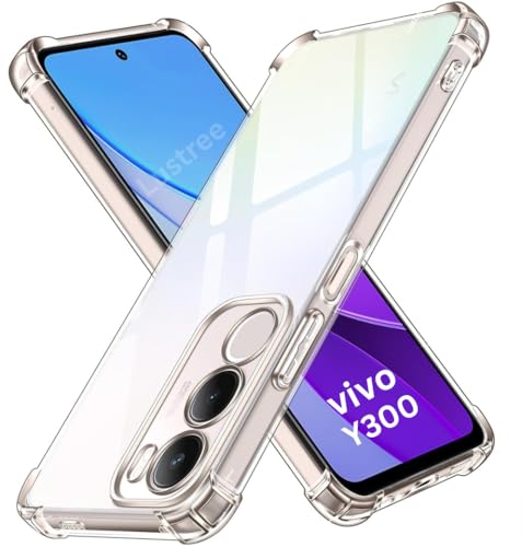 Image of Lustree Compatible with vivo Y300 5G Back Cover| Clear + TPU Case with 4 Corner Air Cushion Protection & Camera Protection | Slim& Stylus Cover for vivo Y300 5G