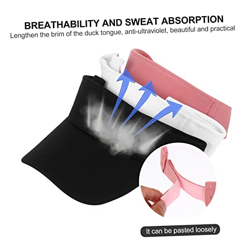 3pcs Sun Block Hats for Men Women Lightweight Visors for Outdoor Sports Running Golf Casual Wear Options Black2