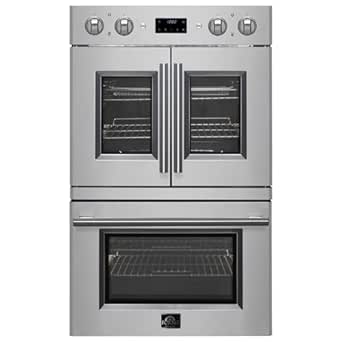 FORNO Asti 30-Inch Electric French Door Stainless Steel Wall Double Oven - 240V, 7000W, 7.36 Cu. Ft.