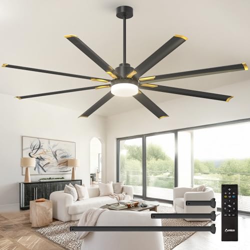 Amico 84 Inch Ceiling Fan with Light, Industrial Large Ceiling