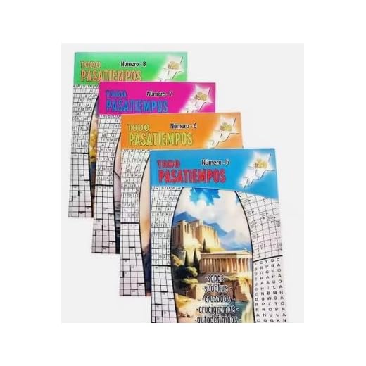 4 Revistas de Pasatiempos, Sopas, Sudokus, Cruzadas, Crucigramas, Autodefinidos, Números 3-6, Cuadernos de Actividades en Español
