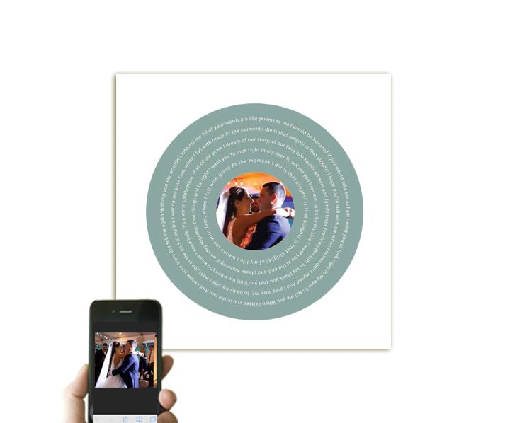 Personalized AR Vinyl Record Song Lyrics with Photo Video Art Print First Anniversary Paper Gift for Husband Wife 2nd Cotton Anniversary Gift Idea Custom First dance Song Wall Decor Photo Alive