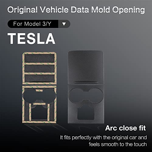 Hansshow Tesla Model 3 & Model Y Center Console Wrap 2Pcs Real Carbon Fiber Console Cover For Model Y/3-2021-2022 Tesla Center Console Protection Decoration Wrap Kit (M3/Y-Matte Center Console Wrap) #TOP2