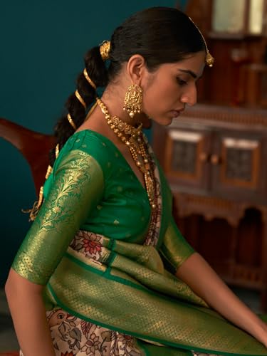 SAREE MALL green tussar silk saree in tussar silk – image 3