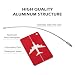 6 Pcs Aluminum Alloy Luggage Tags, 7.5x4.4cm Scratch Resistant Labels with Stainless Steel Tie & Waterproof PVC Card, Multi Color for Suitcase, Backpack & Pet Cage