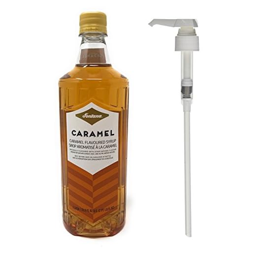 Fontana Caramel 1 Liter Syrup Bottle with Pump from Starbucks for Coffee and Tea