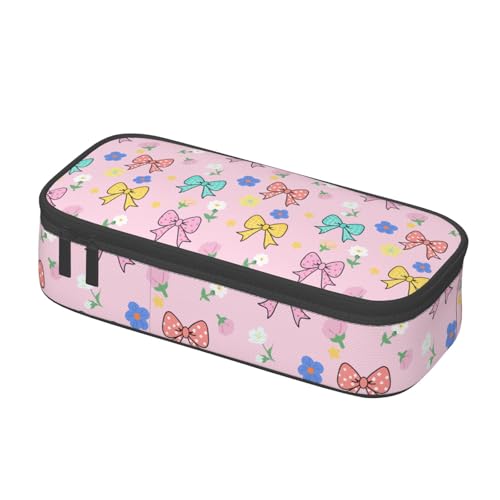 Image of WOBAGMEN Large Pencil Case with Handle Cute Print Pencil Bag Mutifunctional Pencil Pouch Stationery Bag (hudiejie)