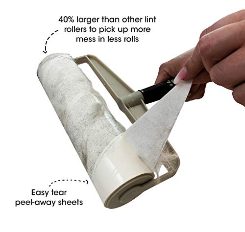 Spotty Supersize Extra pegajoso, refil adesivo de rolo de fiapos, removedor de pelos de gatos e cães