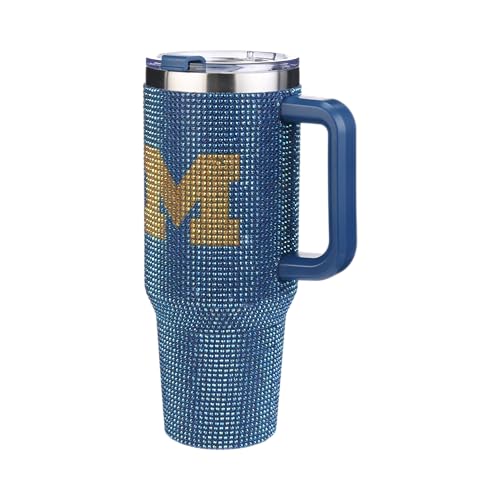 Image of The Memory Company Officially Licensed 40oz TC Bling Game Day Tumbler with Vintage Logo, University of Michigan