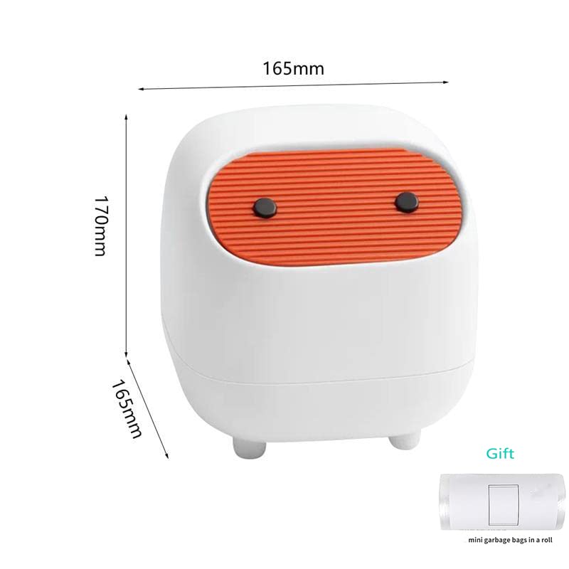 AIWE7D Small Desktop Trash Can with Lid for Desk Trash Cans Cute Mini Garbage Bin Press-top Wastebasket for Office Countertop Coffee Table Desk 0.5 Gallon