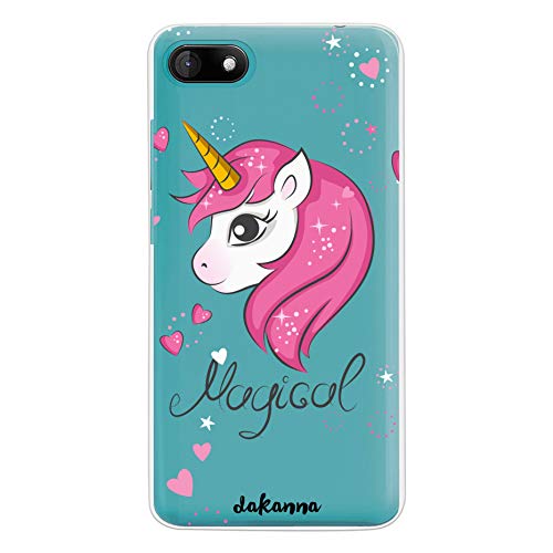 dakanna Coque pour Wiko Sunny 3 en Silicone | Licorne Magique | Étui Housse en TPU Souple - Fond Transparent