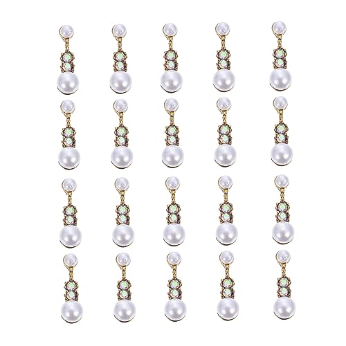 IWOWHERO DIY Pearl Nail Patch Set 20pcs Pearl Fingernail Decorations for Nail Art Decoracion De