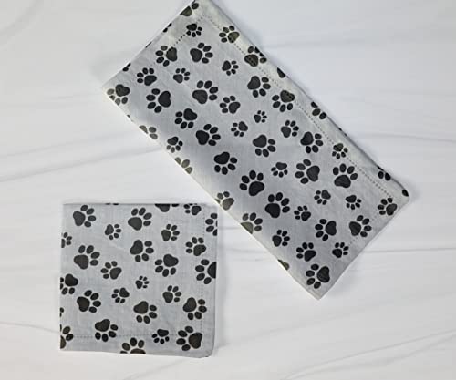 Animal Paw Prints Cotton Table Napkins Country Cabin Style Home Table Decoration Wedding Parties Showers Events Holiday Décor (6 Napkins 18