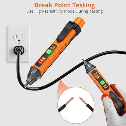 Proster Berührungsloser Spannungsprüfer mit Doppelbereich 12-1000V/48-1000V einstellbare...