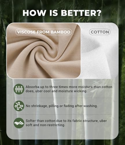 BAMBOO COOL Women's Underwear Mid Waisted Brief Ladies Panties Moisture Wicking Stretchy Full Coverage, 5 Pack3