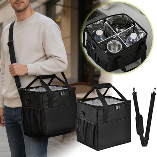 Récipient à boissons isolé noir 30 cm élégant au fini mat durable
