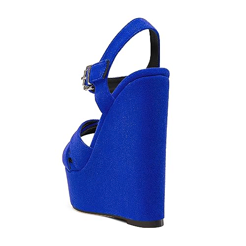 DearOnly Womens Cross-Strap High Platform Wedge Heel Ankle Strap Sandals Cute Summer Prom Buckle Slingback Shoes 5.9 Inches Heels4