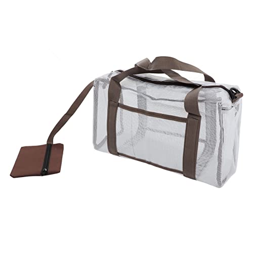 Mesh Beach Bag Large Lightweight Quick Dry Outdoor Beach Toy Storage Bag for Family (18 Inch)4