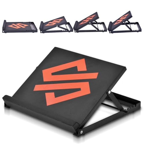 SQUATZ 15-inch Professional Steel Squat Wedge - Adjustable Ankle Incline Board, and Stretch Board, Adjustable from 4 Different Positions, Helps You Stretch, Squat, Train, and Exercise Glutes by SQUATZ - Used condition - CA$47.32