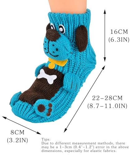 Image of Women's Non-slip Household Floor Socks Knit Casual Animals Slippers Socks Christmas Stockings Decor