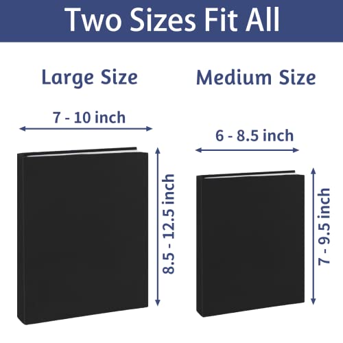 KICNIC Black Book Covers 7 Pack, 6"x9" Stretchable Book Sox Suitable for Most Hardcover Books, Up to 8.5”X9.5”, Washable and Reusable Protective Cover for Textbooks 2 41RVX3wOO+L