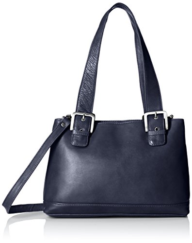 Visconti Womens Large Leather Shoulder Handbag/Messenger Bag, Navy, One Size