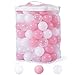 Heopeis Balls for Ball Pit, 100 pcs 2.2 Inches Thicken Soft Plastic Balls for Ball Pool, Crush Proof Ball Pit Balls BPA Phthalate Free Baby Toddler Toy Ball with 3 Color Pink White and Clear