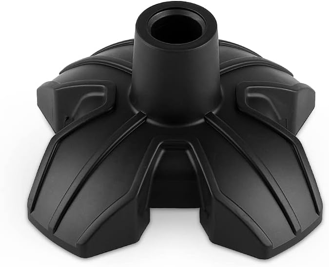 KINGGEAR Cane Tips, 4-Prong Black Self Standing Quad Base Replacement for Most Walking Canes, Walking Sticks, Folding Canes and Offset Canes