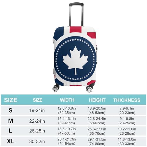 U.S. UK And Canada Flag Travel Luggage Cover for Suitcase 19-32 Inches Elastic Washable Baggage Protector2