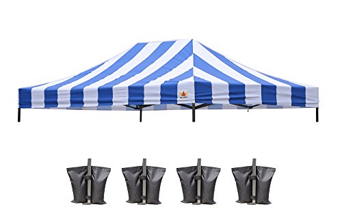 Image of ABCCANOPY Replacement Canopy Top for Pop Up Canopy Tent 10x15 Blue Stripe
