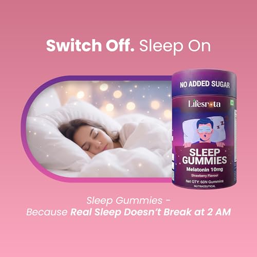Image of 10mg Melatonin Sleep Support Gummies for Deep Sleep, Relaxation & Calmness - 60 Sleep Gummies for Men and Women - Sugar Free & Non-Hobbit Forming - Strawberry Flavour (Pack of 2)