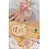 6 Braccialetti Portacorsetto Da Polso Elastici Con Perle Bianche - Fai Da Te Per Matrimonio E Sposa | Regalo Cerimonia - 6